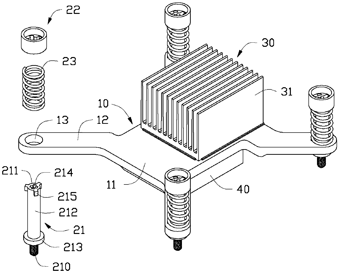 Heat dissipation device and fastening structure thereof