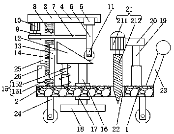 Ground punching device for security engineering construction