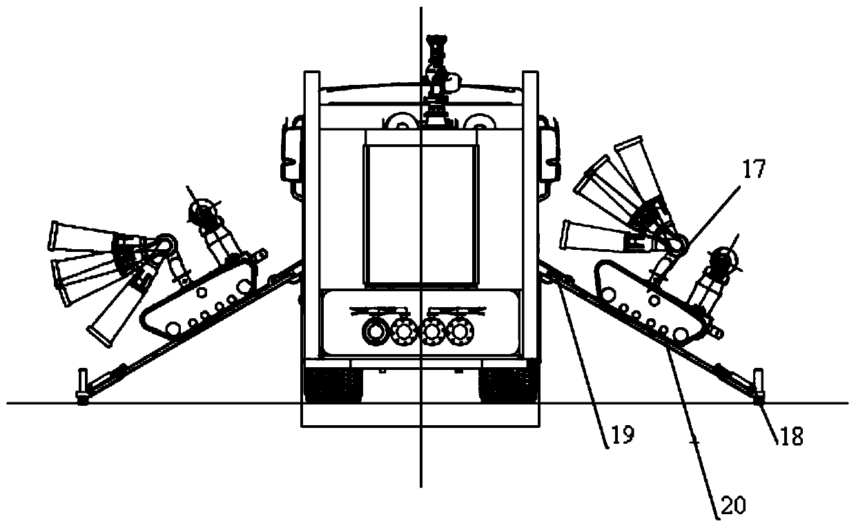 Fast-response fire fighting truck capable of carrying fire extinguishing robot and unmanned aerial vehicle simultaneously