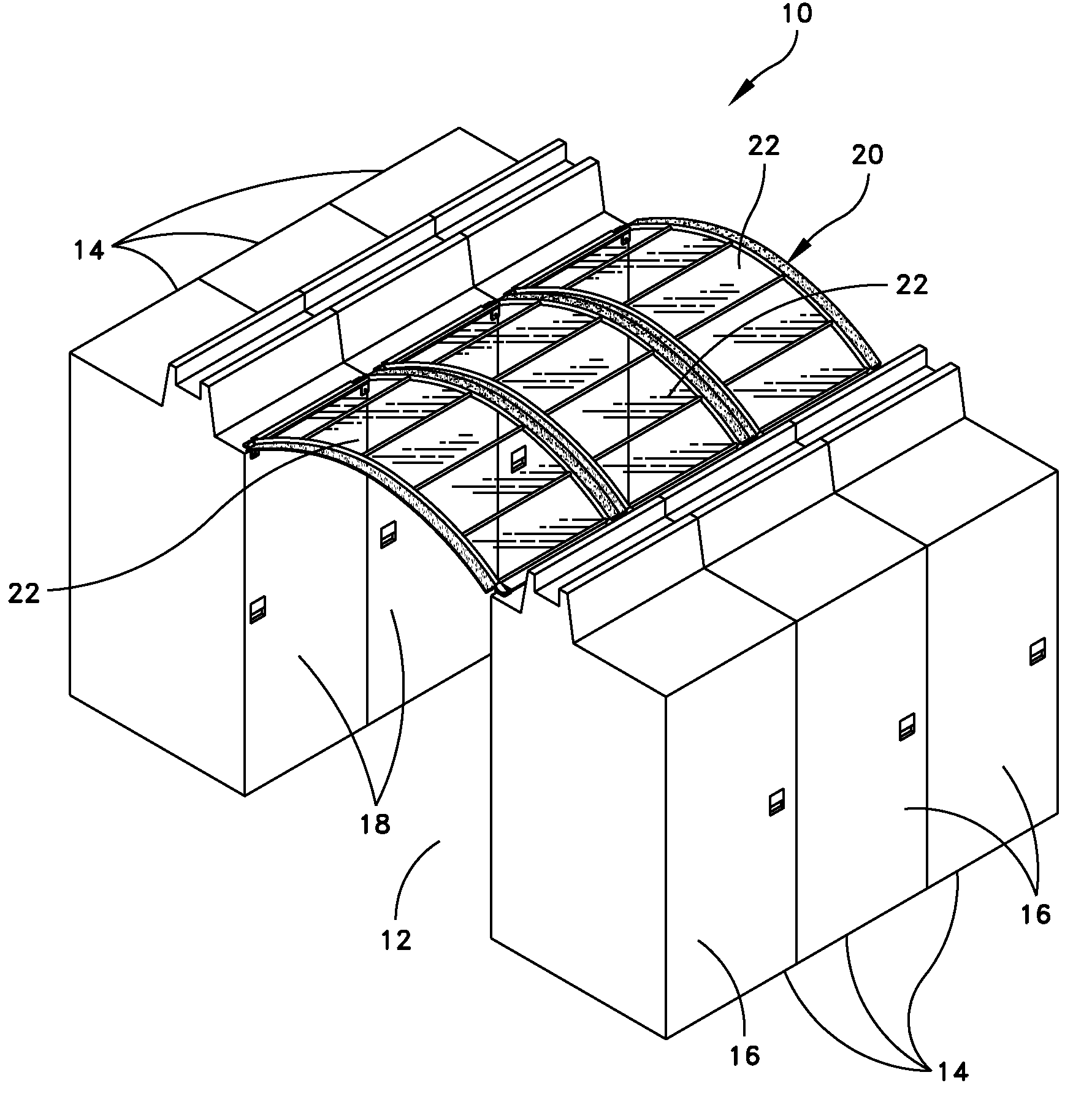 Hot aisle containment panel system and method