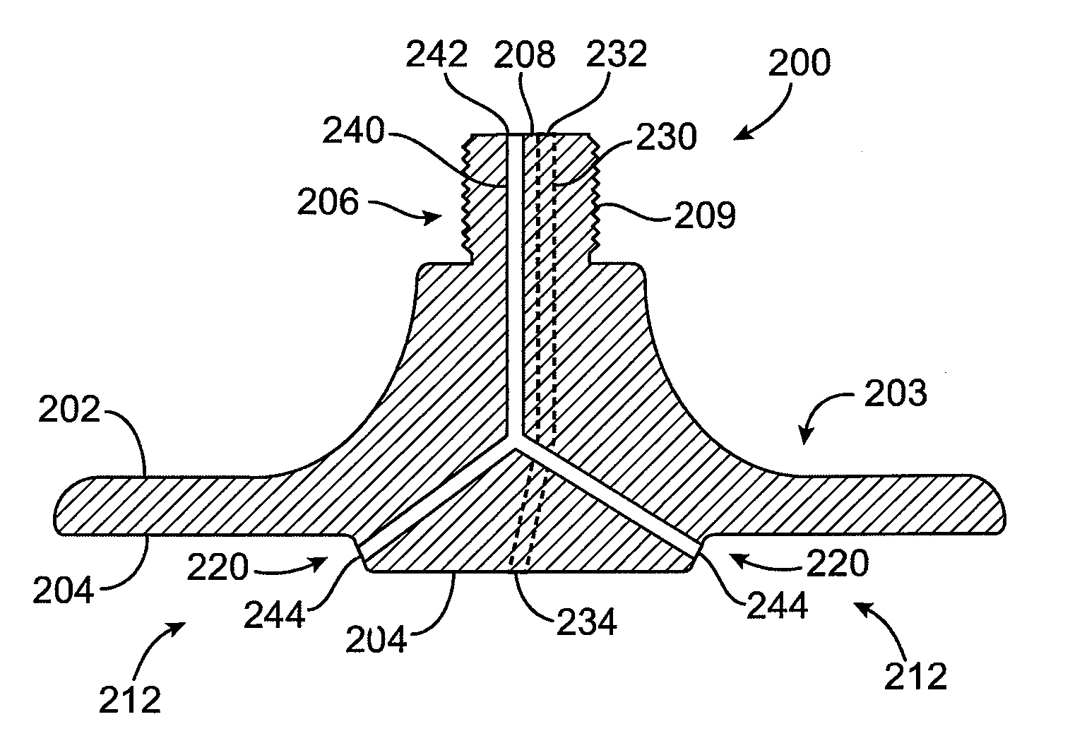 Dual top gas feed through distributor for high density plasma chamber