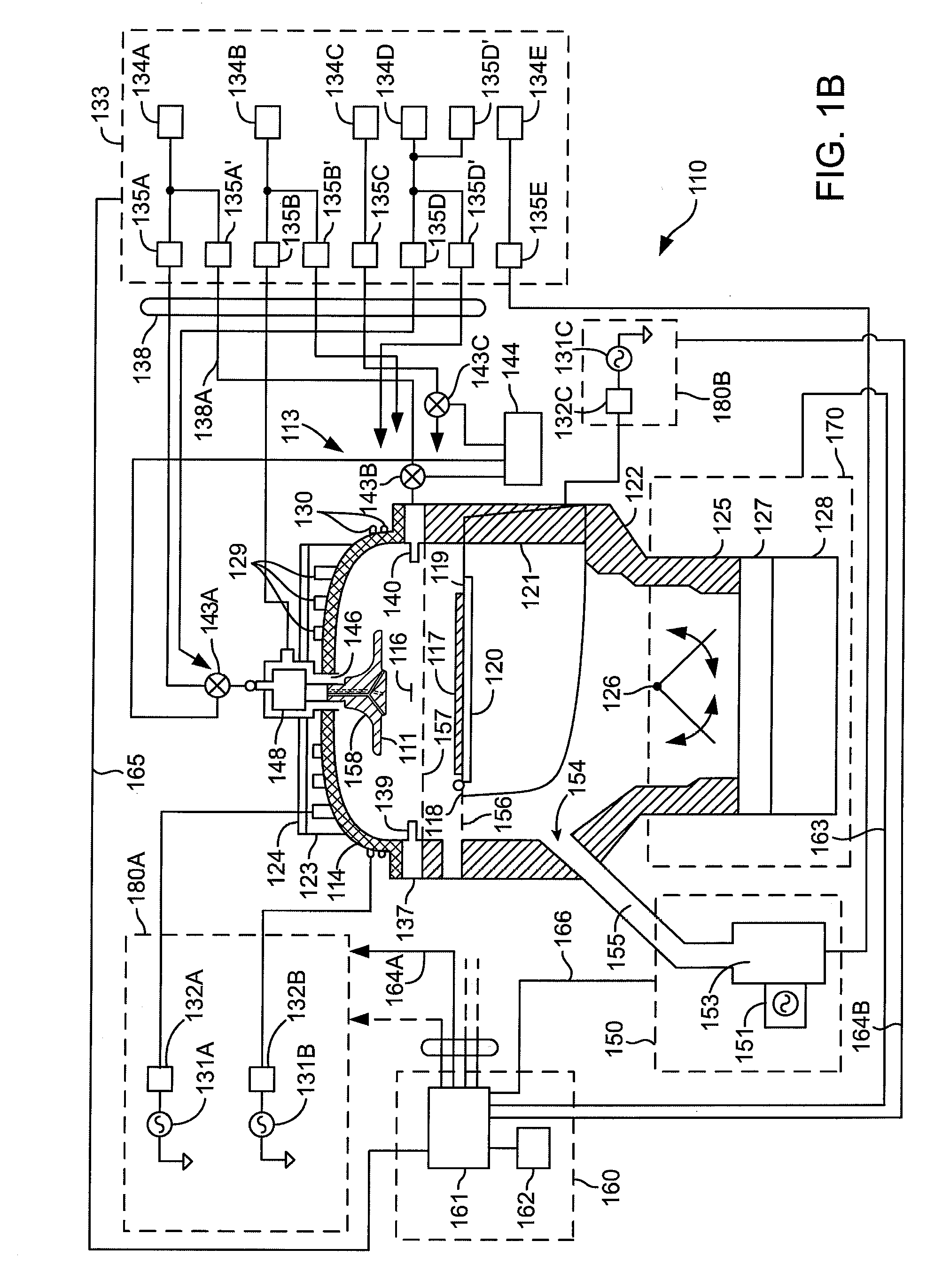 Dual top gas feed through distributor for high density plasma chamber