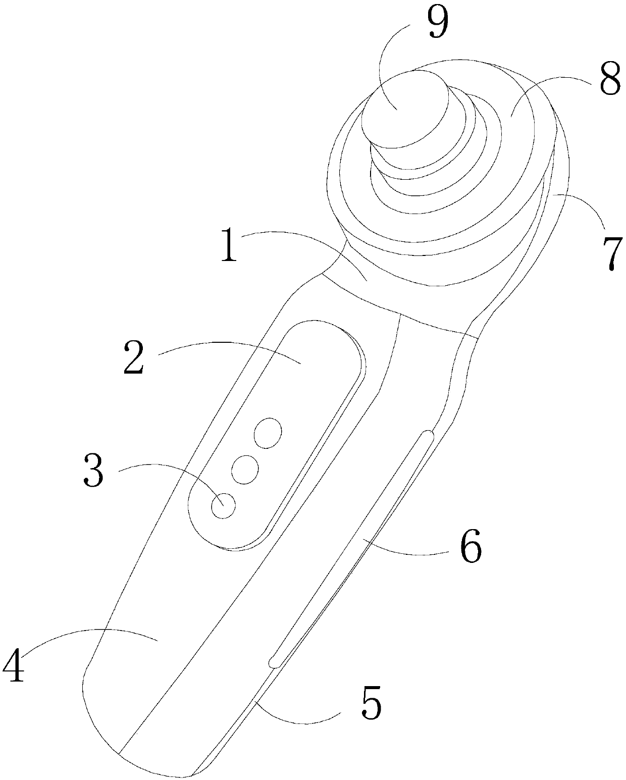 Fully-transparent eye wrinkle removing cosmetic instrument