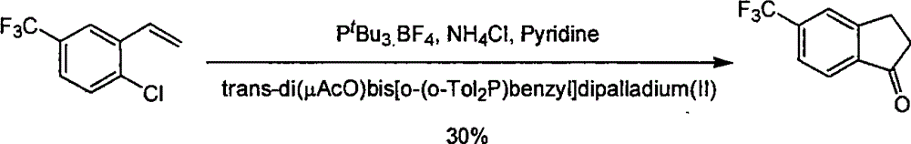 Process for synthesizing 5-trifluoromethyl-1-indene ketone