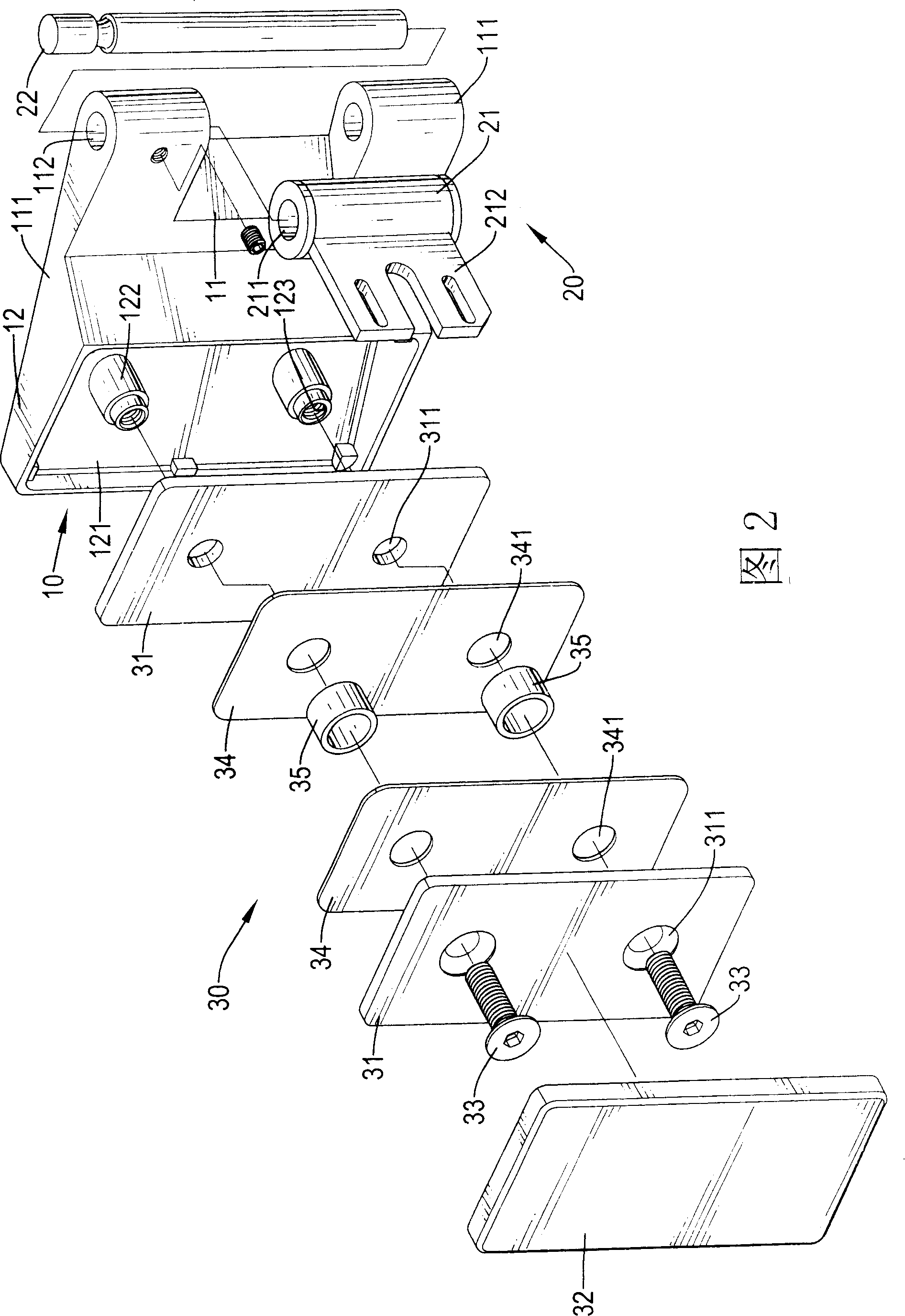 Hinge with non-frame glass door opening one side