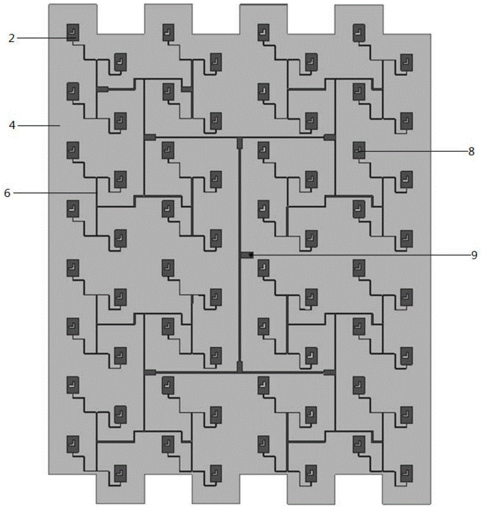 LTCCC laminated wideband microstrip staggered triangle array antenna