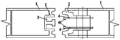 tongue-and-groove connection structure of building formwork