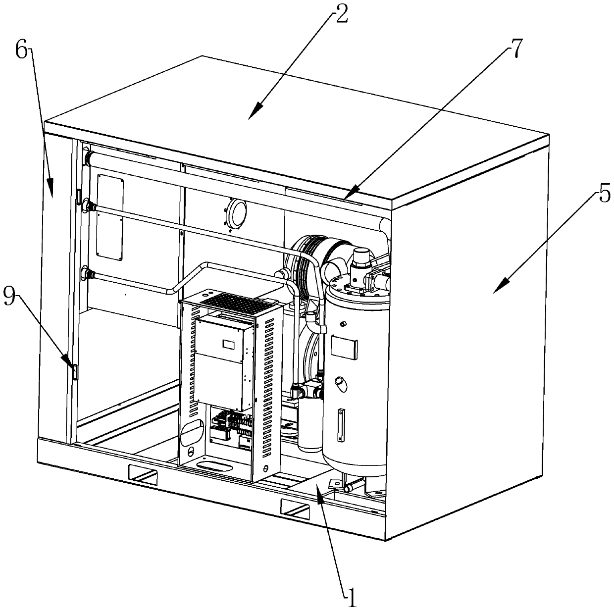 Air compressor box capable of achieving convection heat dissipation and noise reduction