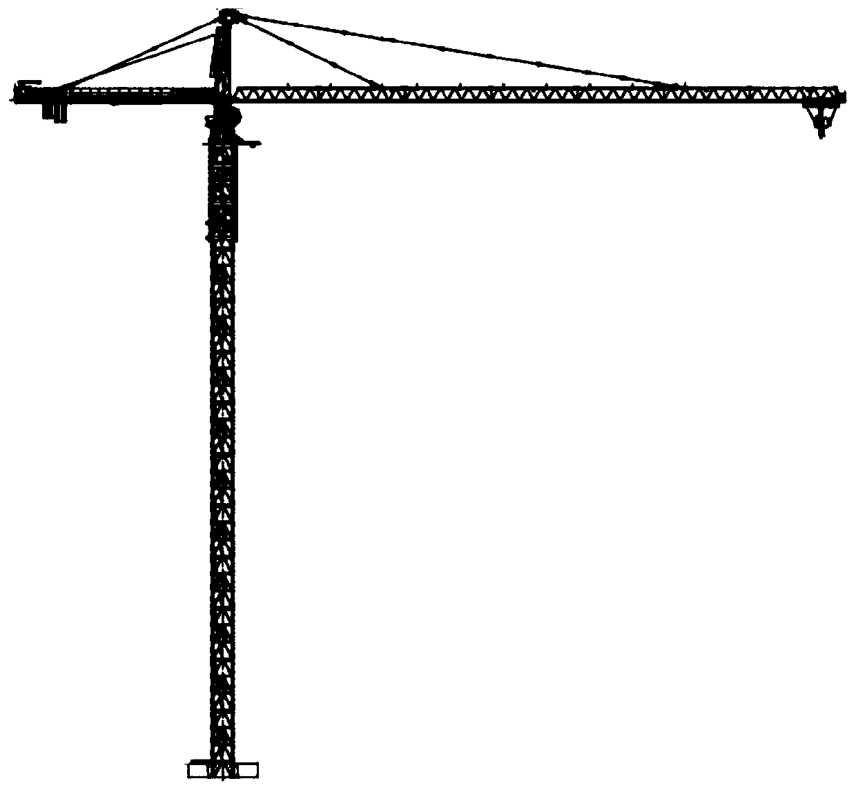 A super-long attachment construction method for a variable-section truss tower crane