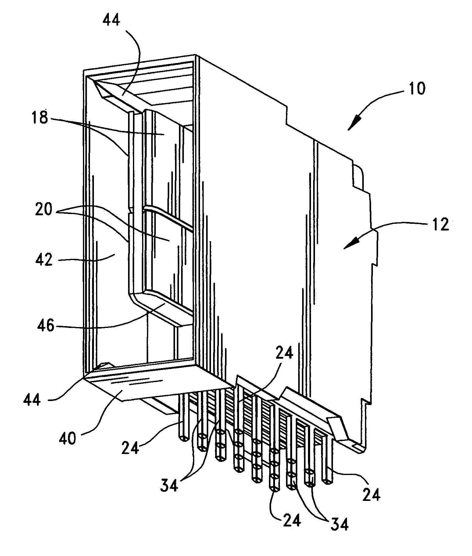 Board mounted power connector