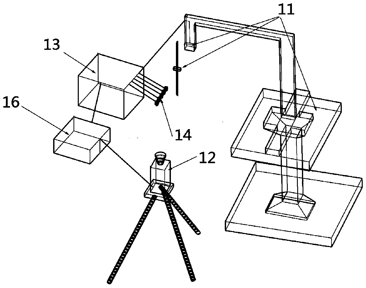 Pressure high chord thickness ratio empty box bluff body streaming flow induced vibration test device