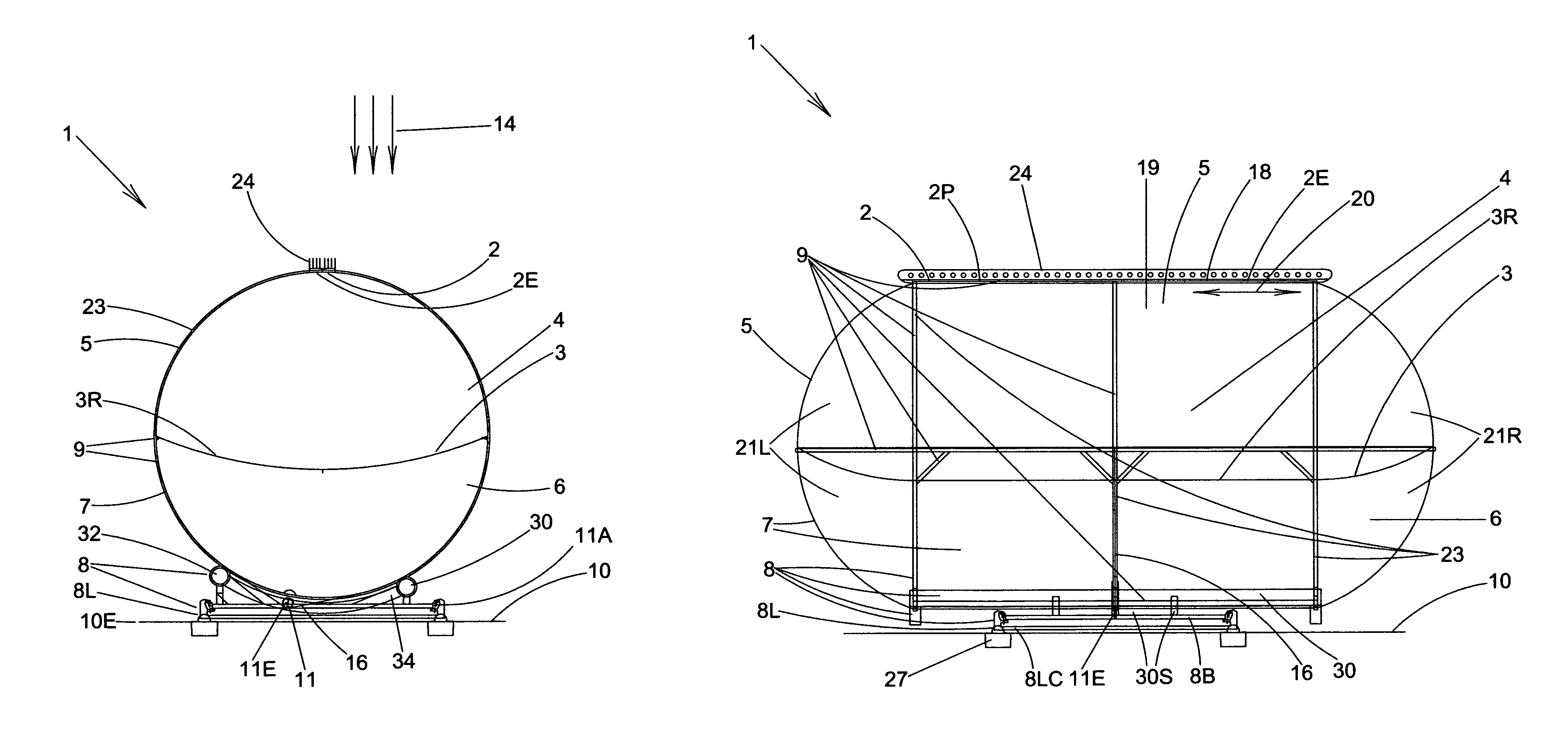 Inflatable heliostatic solar power collector