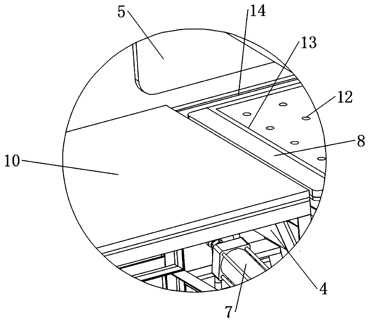 A packing and turning table for large diameter synthetic paper film roll products in the film industry