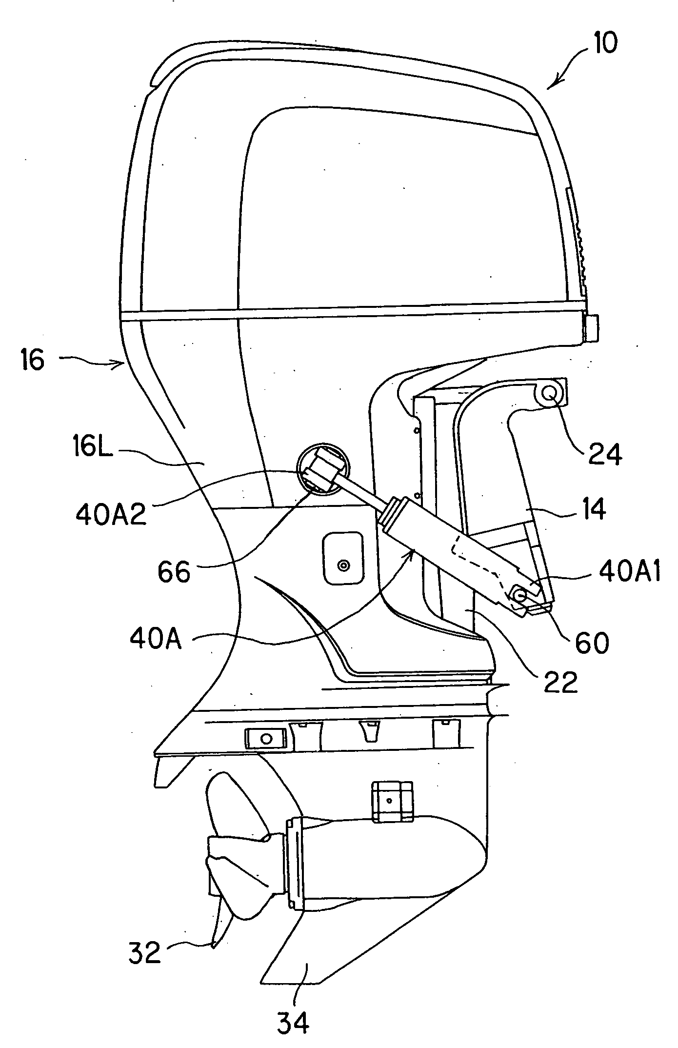 Outboard motor steering angle and tilt/trim angle regulating system