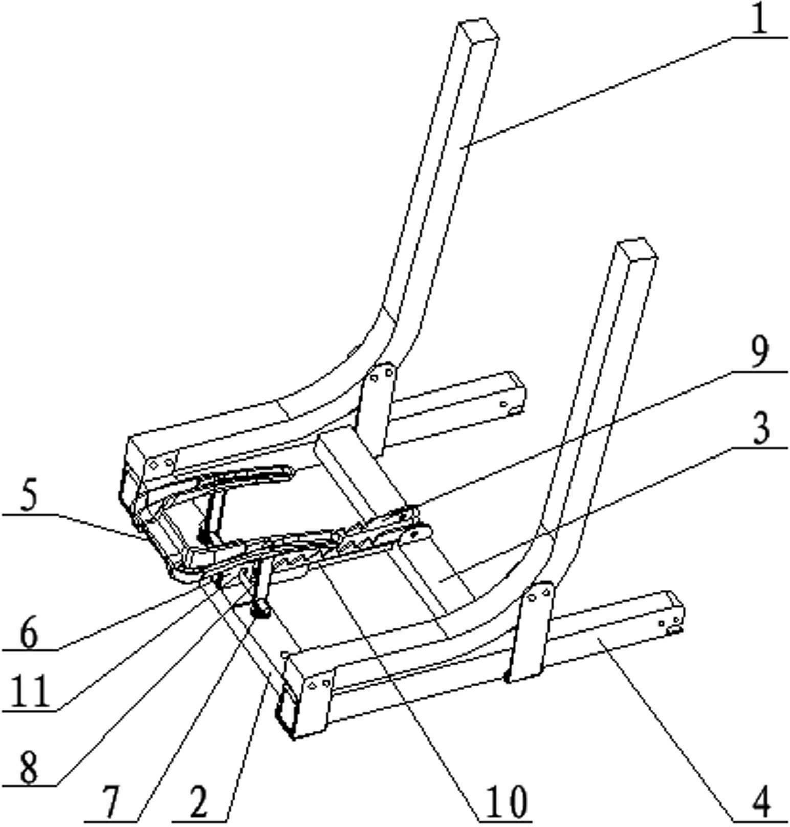 Seat-adjustable ISOFIX (International Standards Organisation FIX) system of vehicle-mounted children safety-restraint system