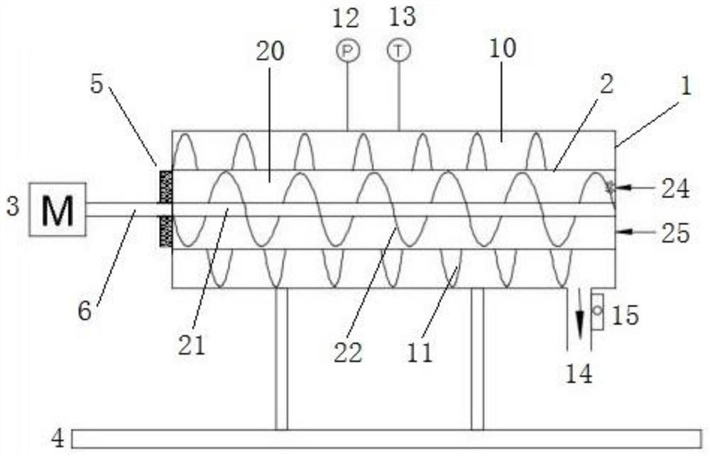 A concentric double-helix hydrate continuous reaction device