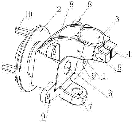 Automobile power steering knuckle