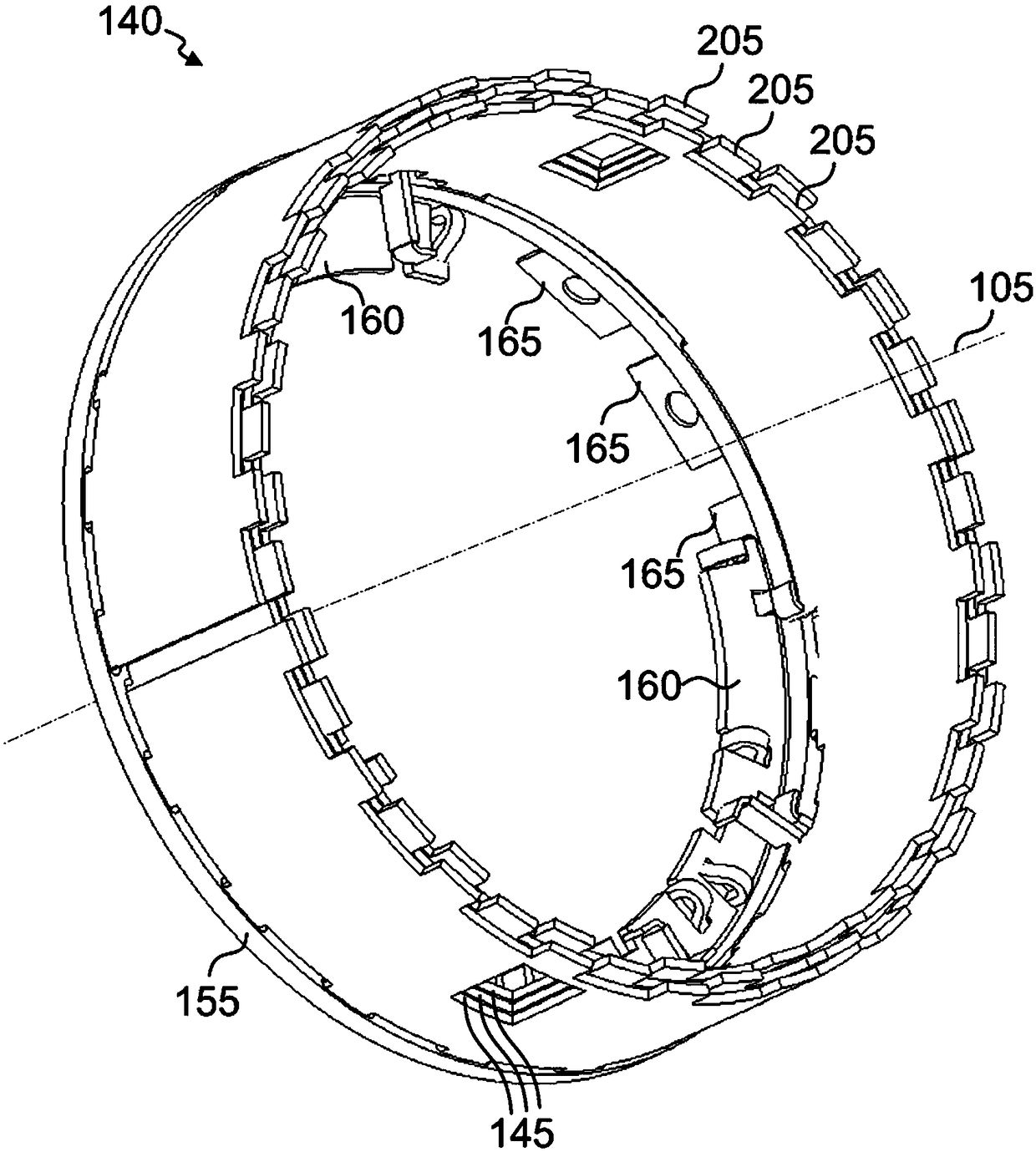 Interconnecting assembly for motor