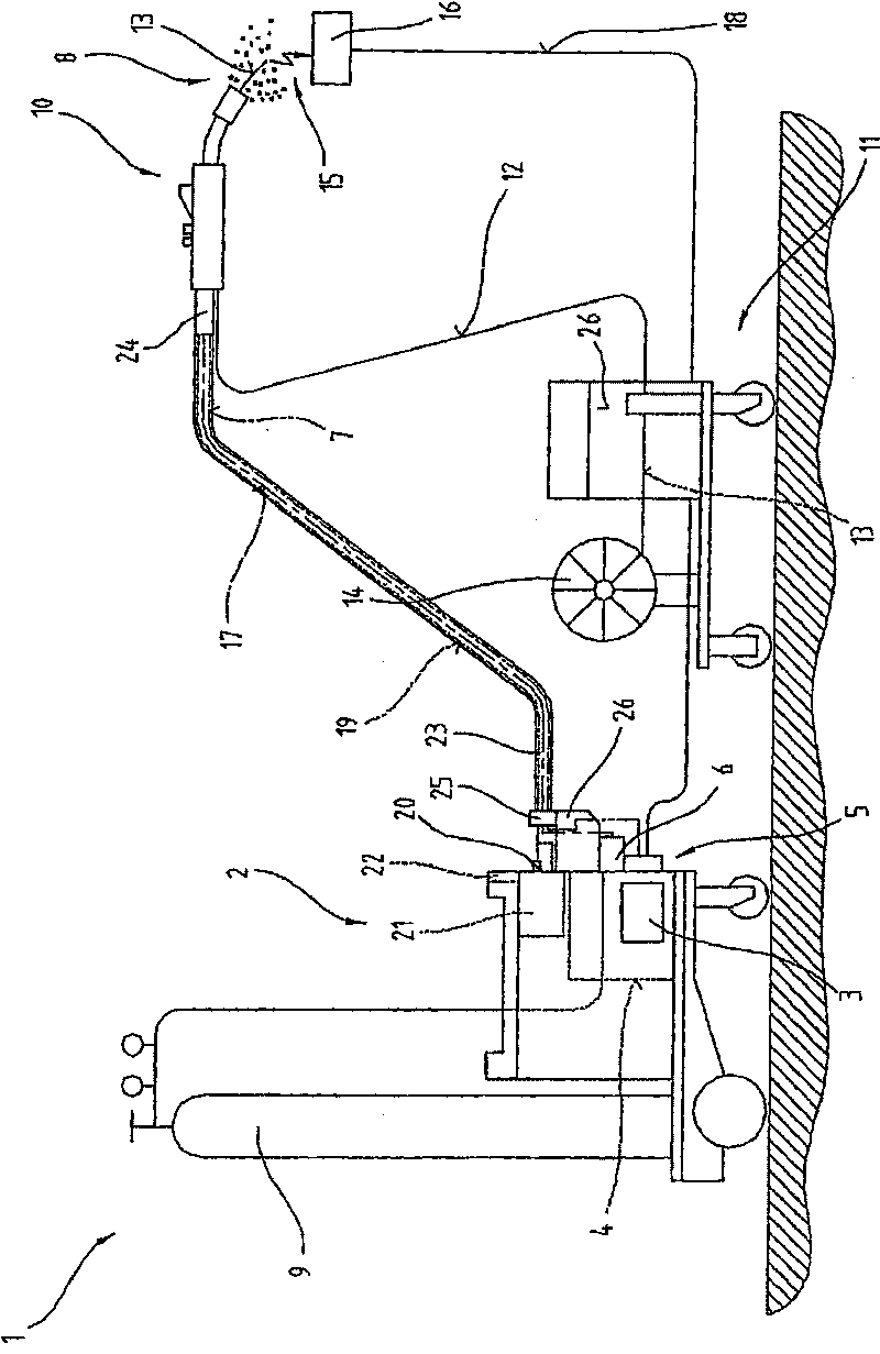 Device and method for transporting a welding rod