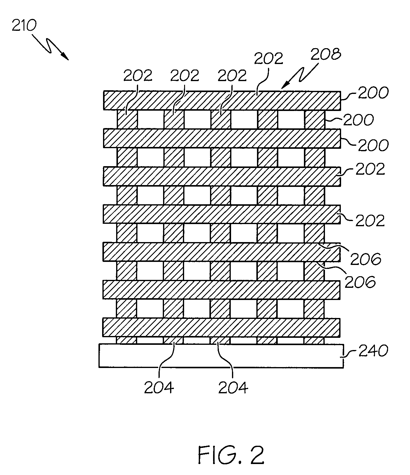 Layered-filament lattice for chemical mechanical polishing