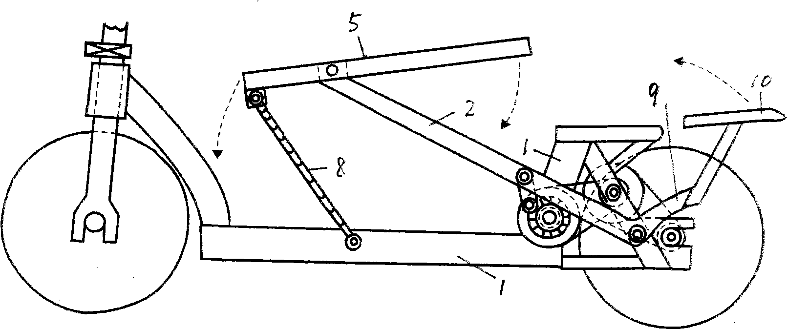 Reciprocating type gear shift pedal structure for scooter