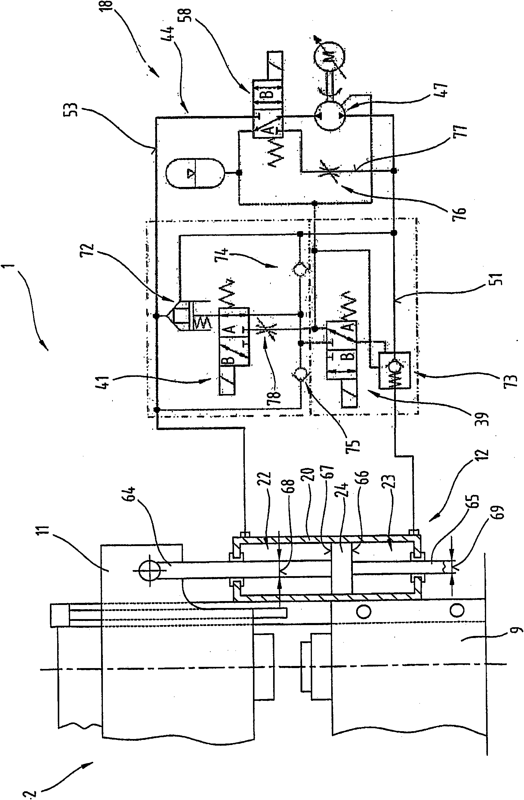 Drive device for a bending press