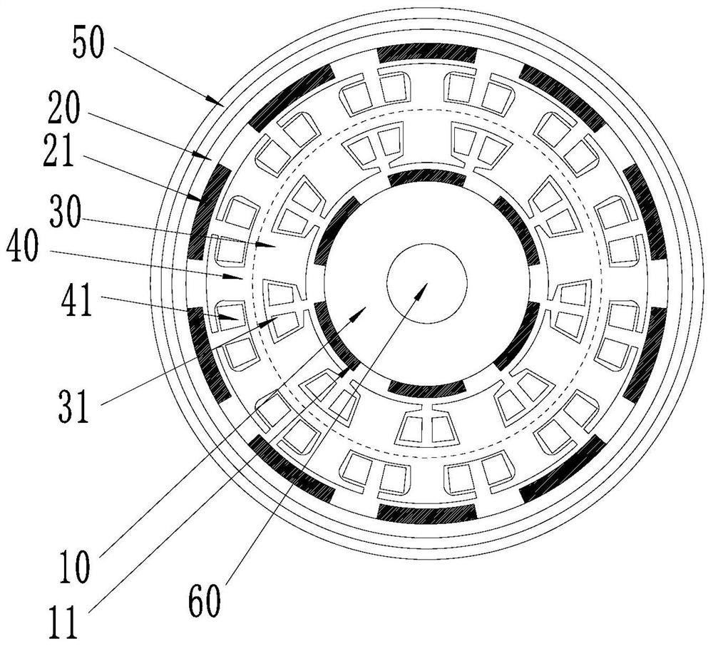 Double rotor motor and air conditioning unit