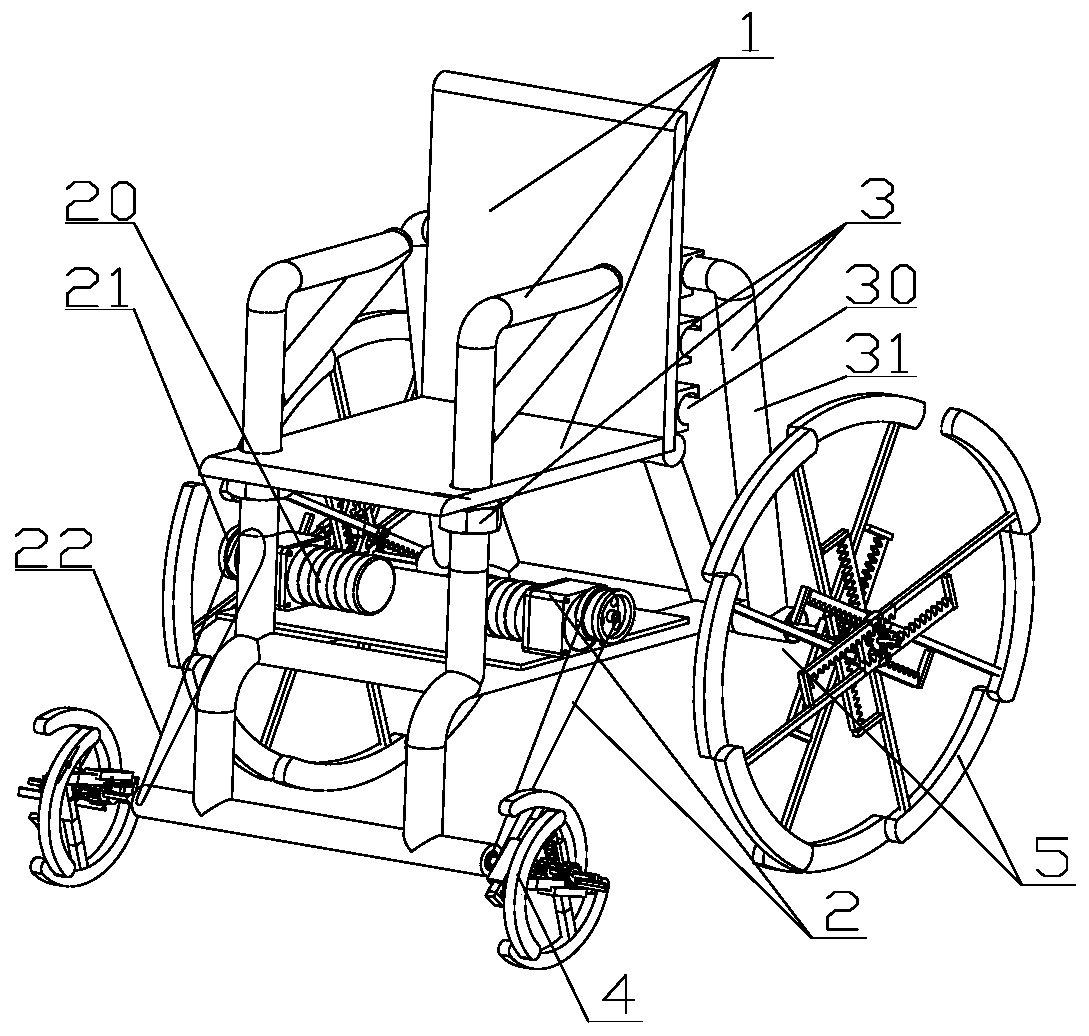 Self-service self-balancing electric multi-functional stair climbing wheelchair for aged people