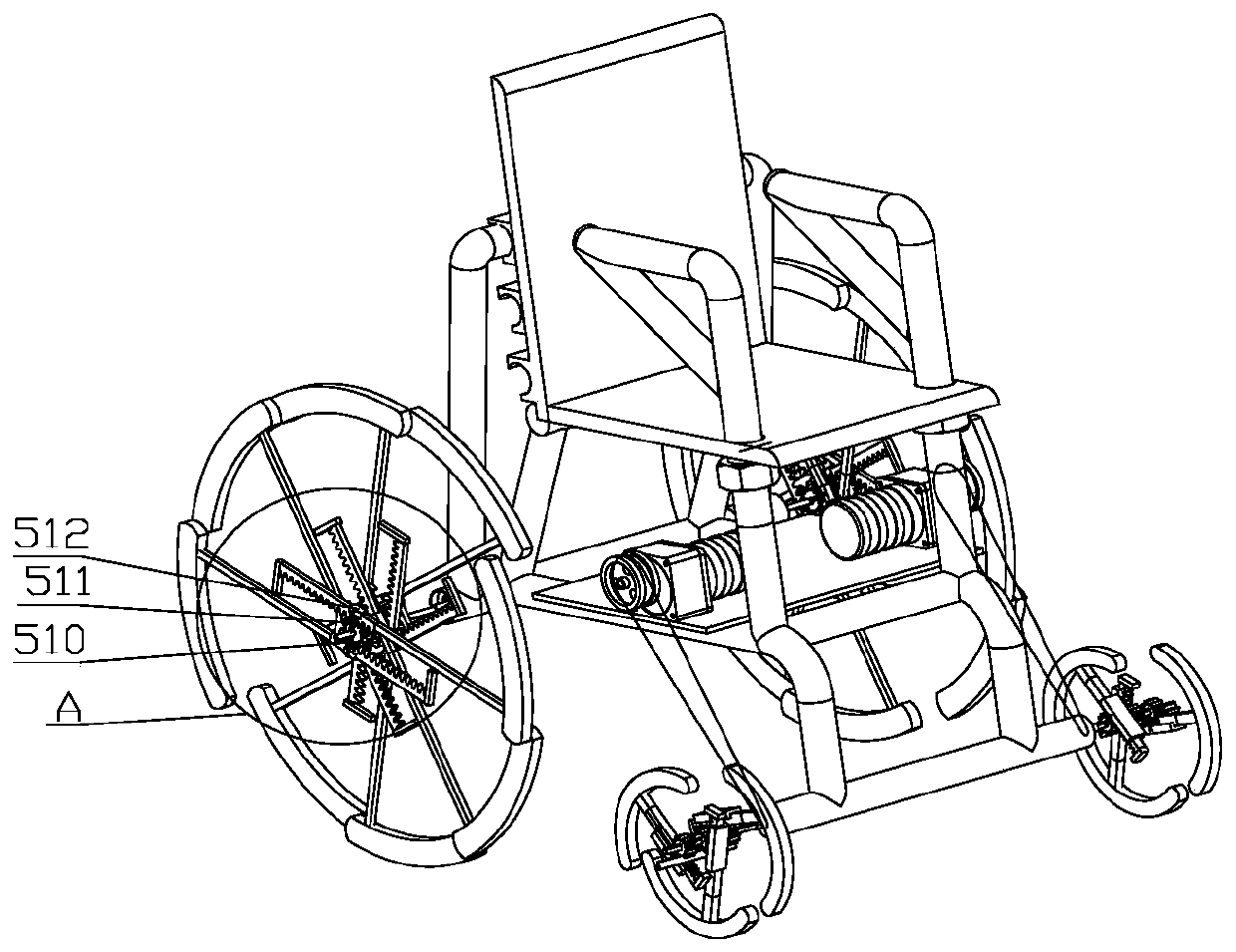 Self-service self-balancing electric multi-functional stair climbing wheelchair for aged people