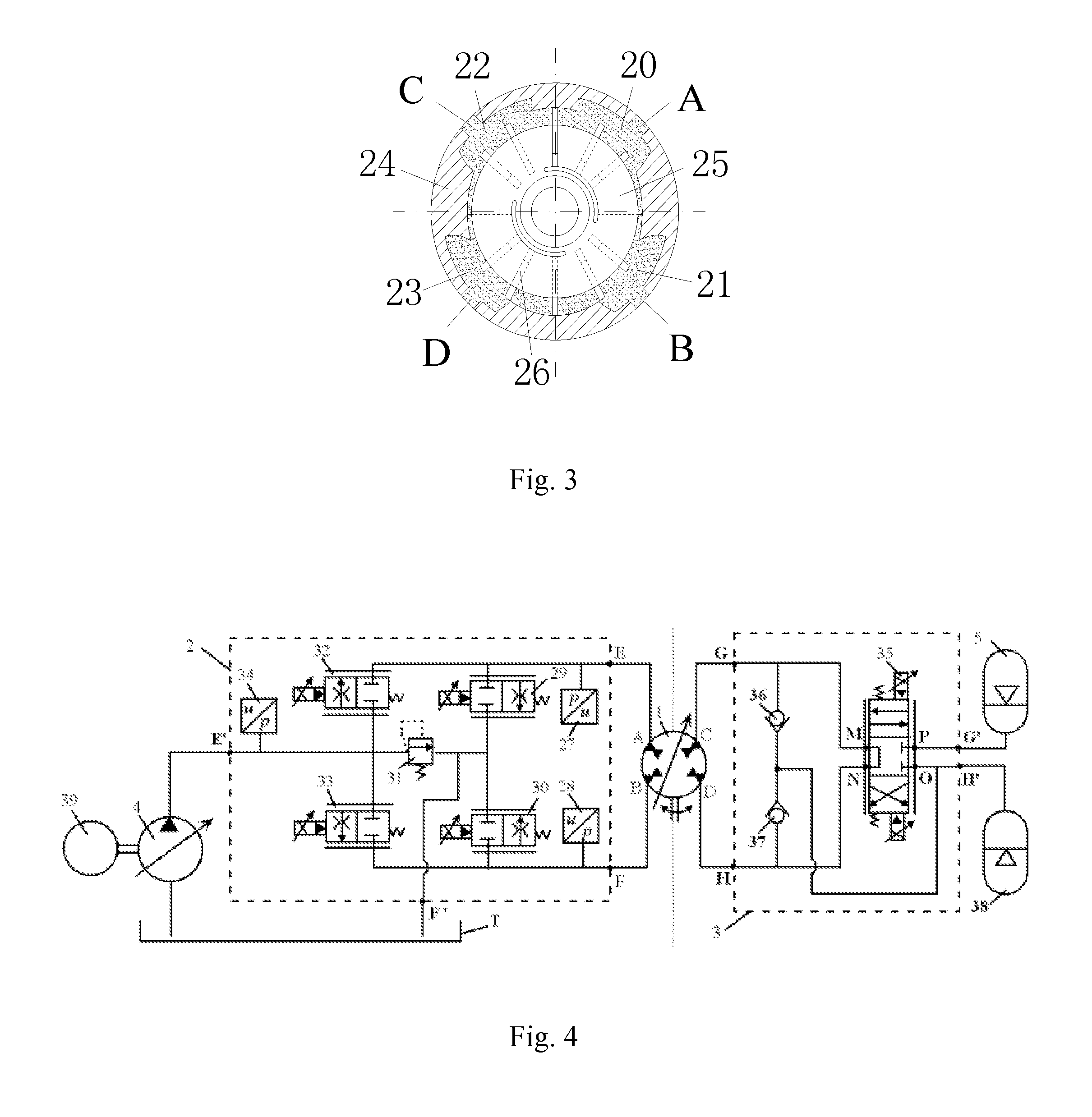 Double-loop control system with single hydraulic motor