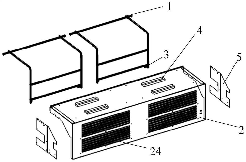 Water retaining cover for power battery of new energy commercial vehicle