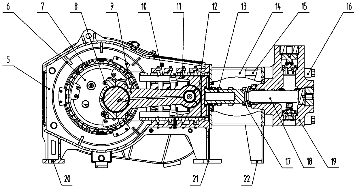 Multi-point-support five-cylinder plunger pump