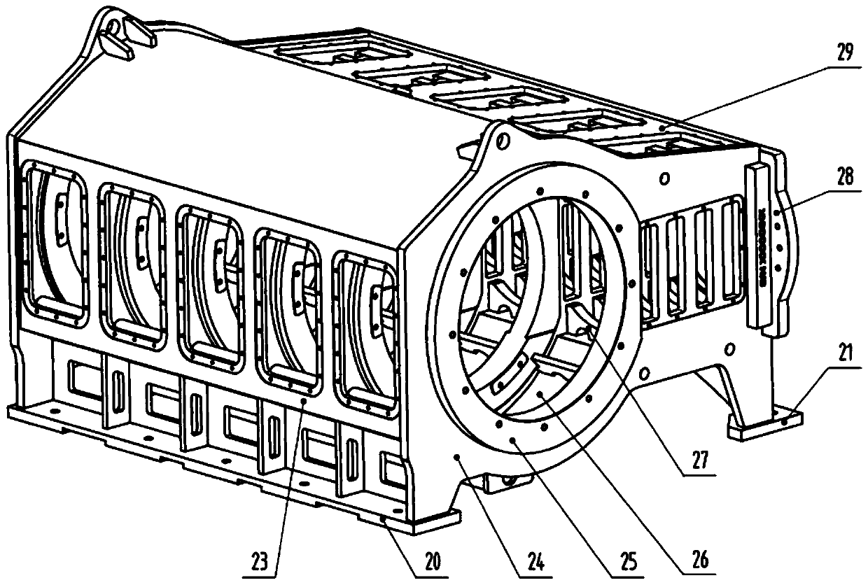 Multi-point-support five-cylinder plunger pump