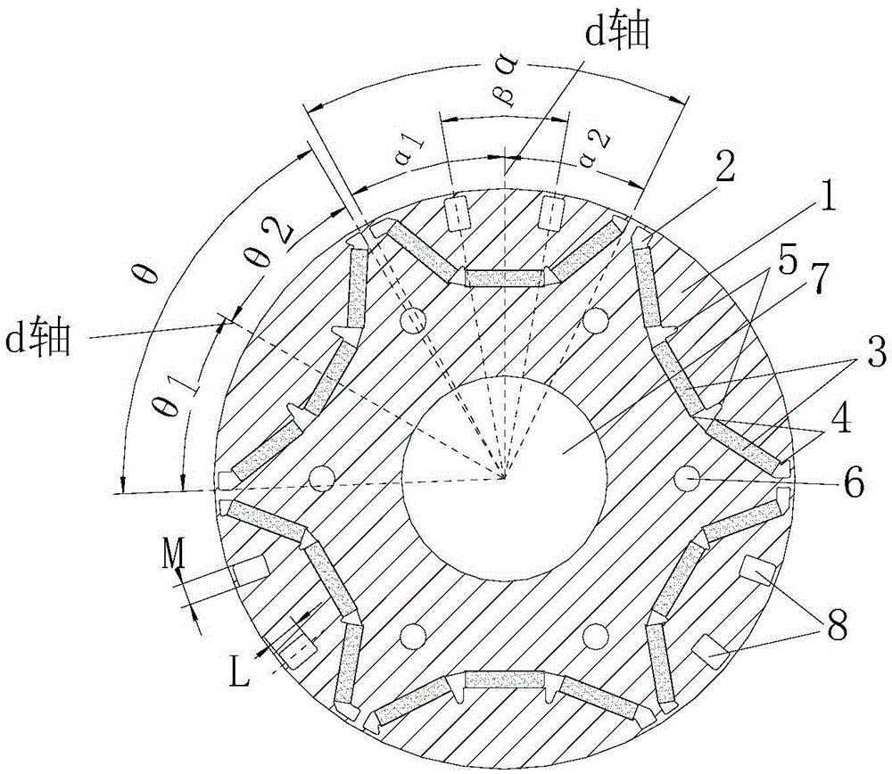 Built-in permanent magnet motor rotor structure and motor with same