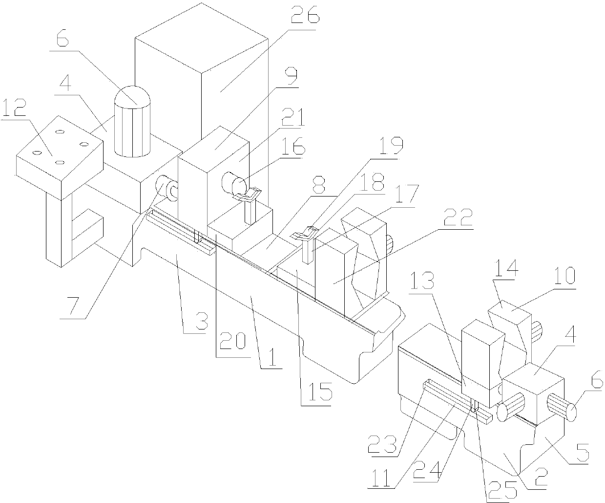 Horizontal type cylinder installing mechanism for hydraulic oil cylinder