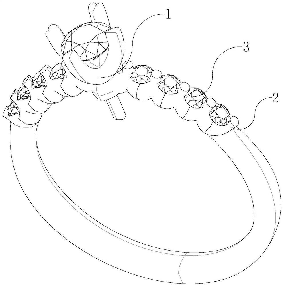 Integrally-formed jewelry product with claws and processing technology of integrally-formed jewelry product