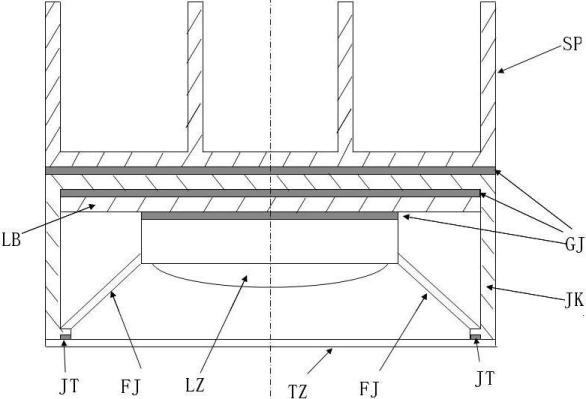 LED (light emitting diode) light fixture with efficient light distribution