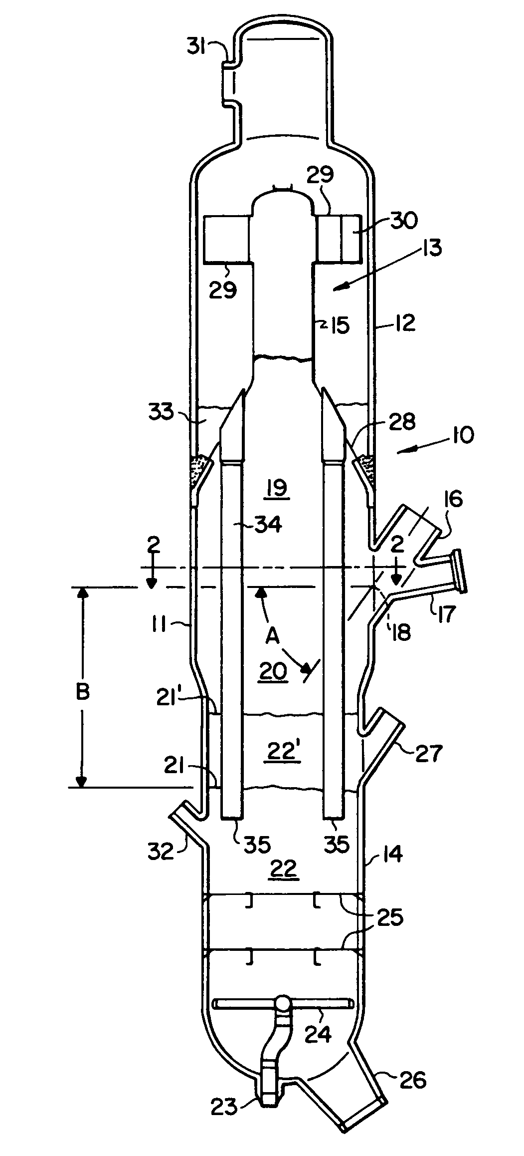 Apparatus for feed contacting with immediate catalyst separation