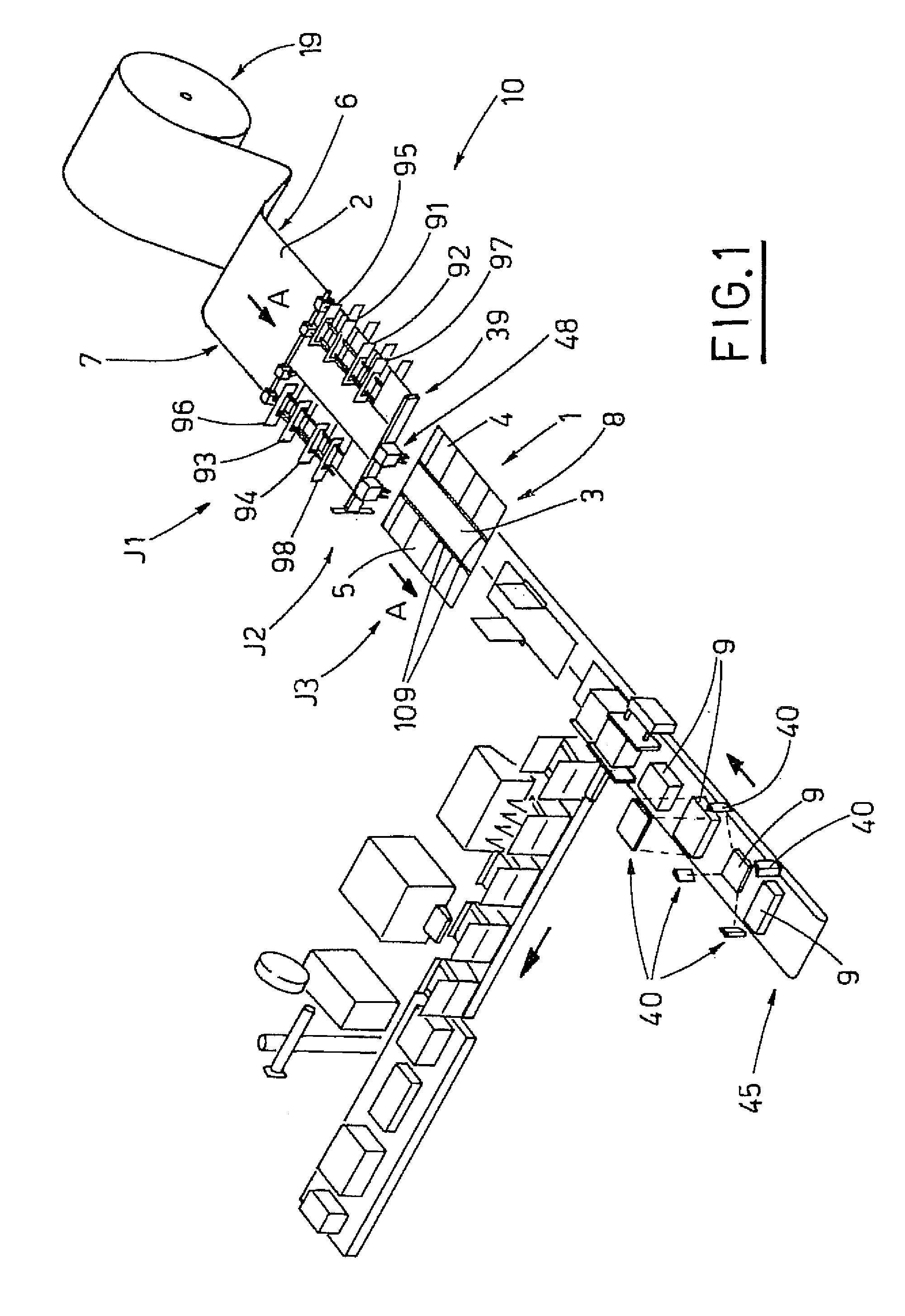 Method for realising cartons for packing and an apparatus actuating the method