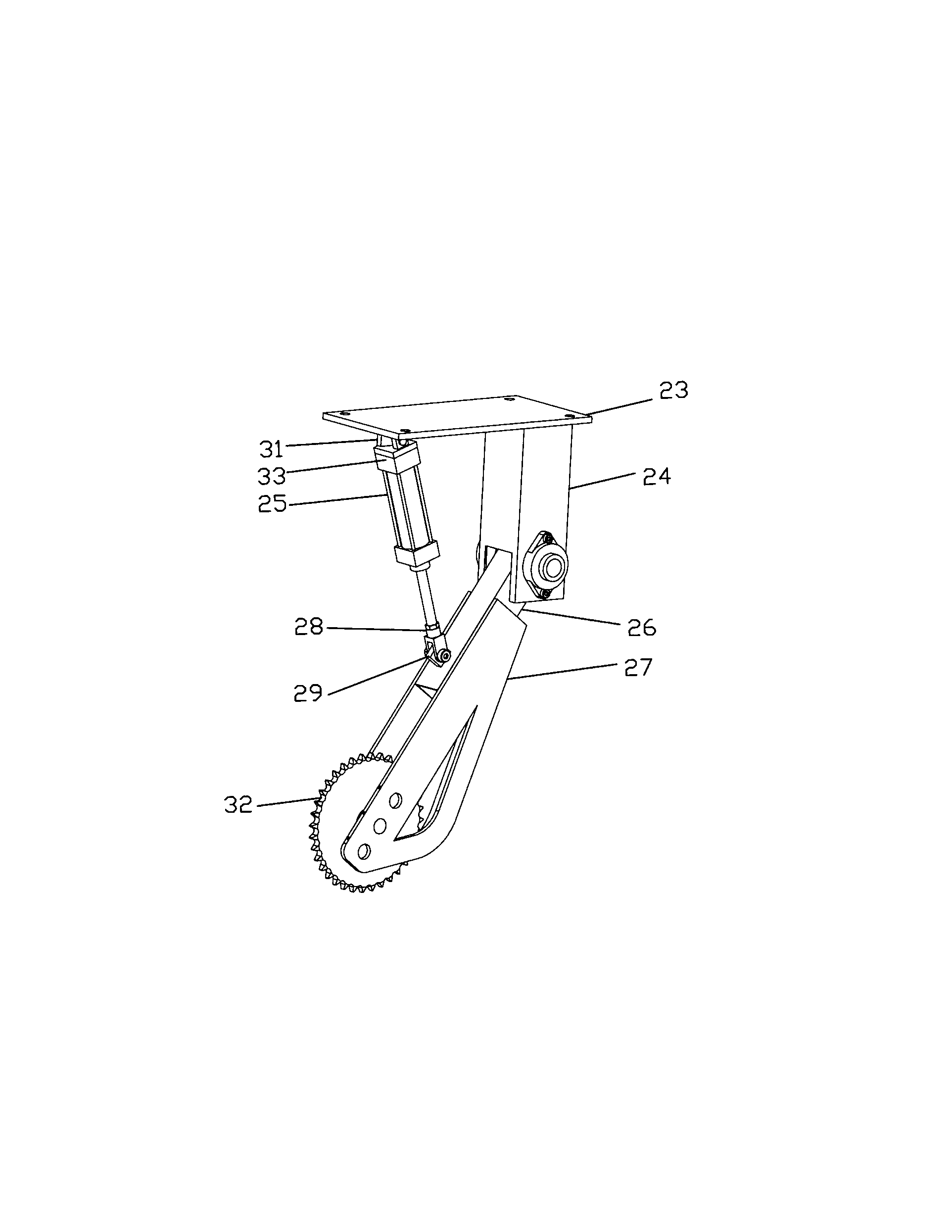 Material pressing frame of log sawing machine