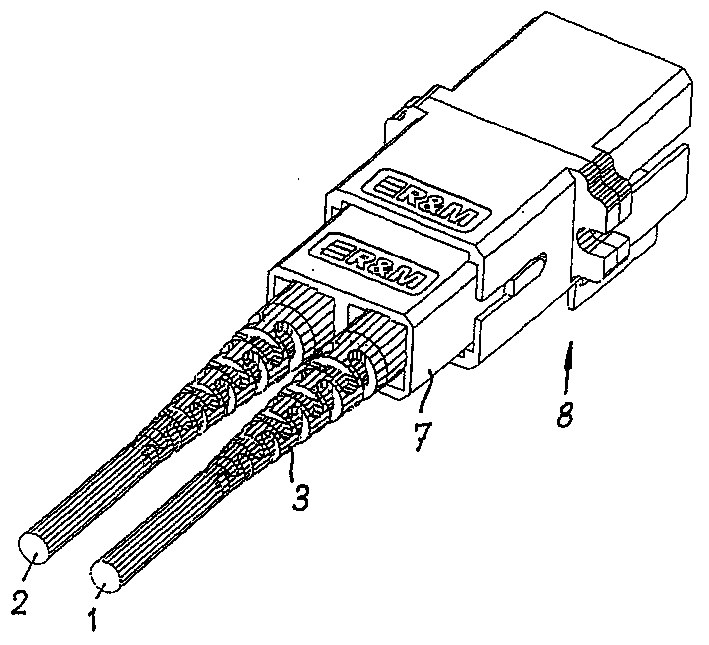 Contact connector system for light waveguides