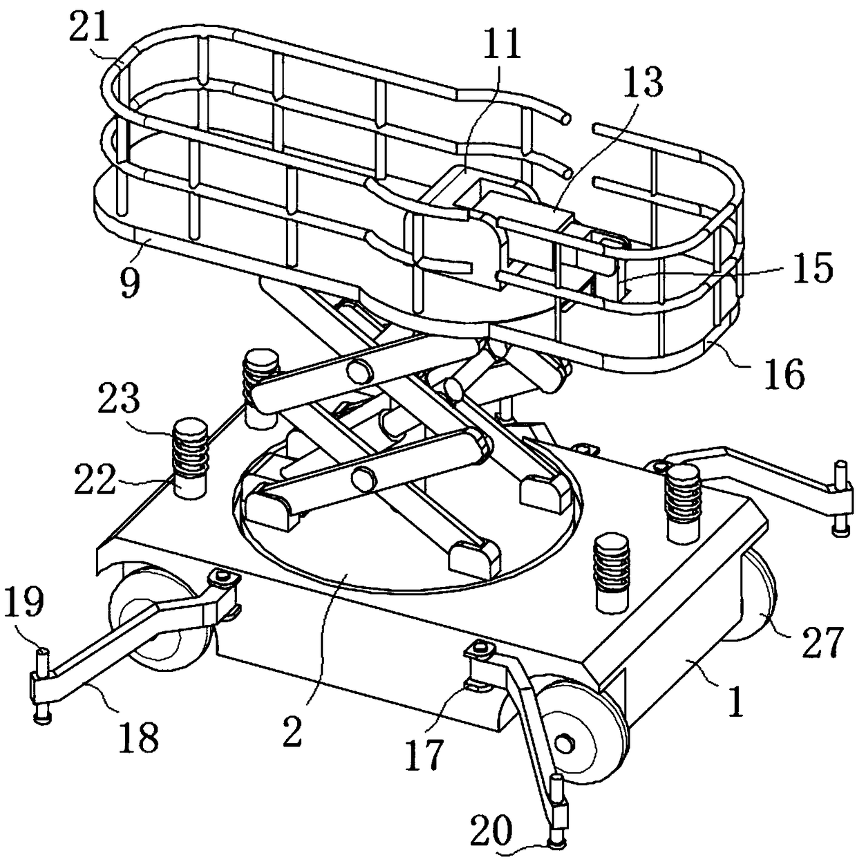 Intelligent lifting type scaffold trolley