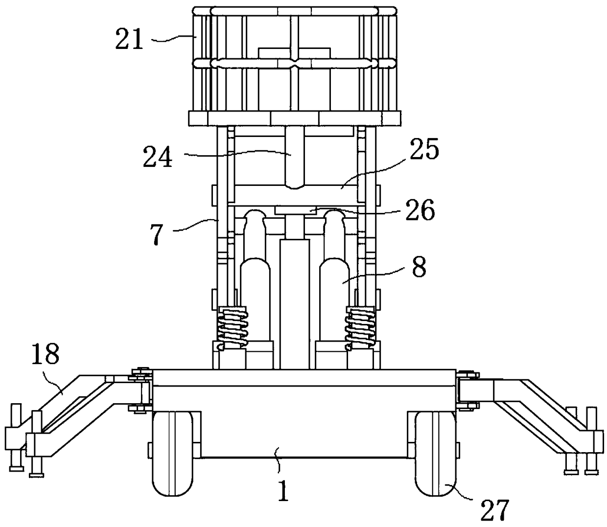 Intelligent lifting type scaffold trolley