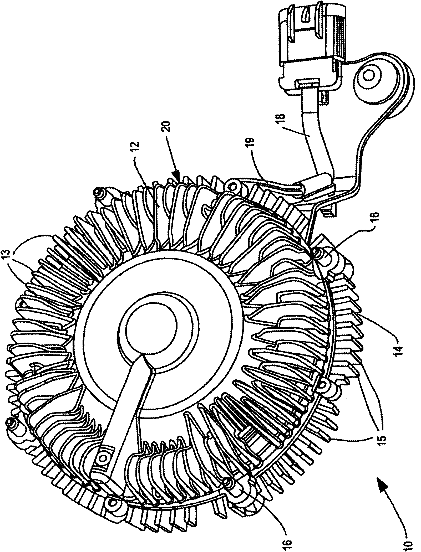 Electronically controlled viscous fan drive with bushing