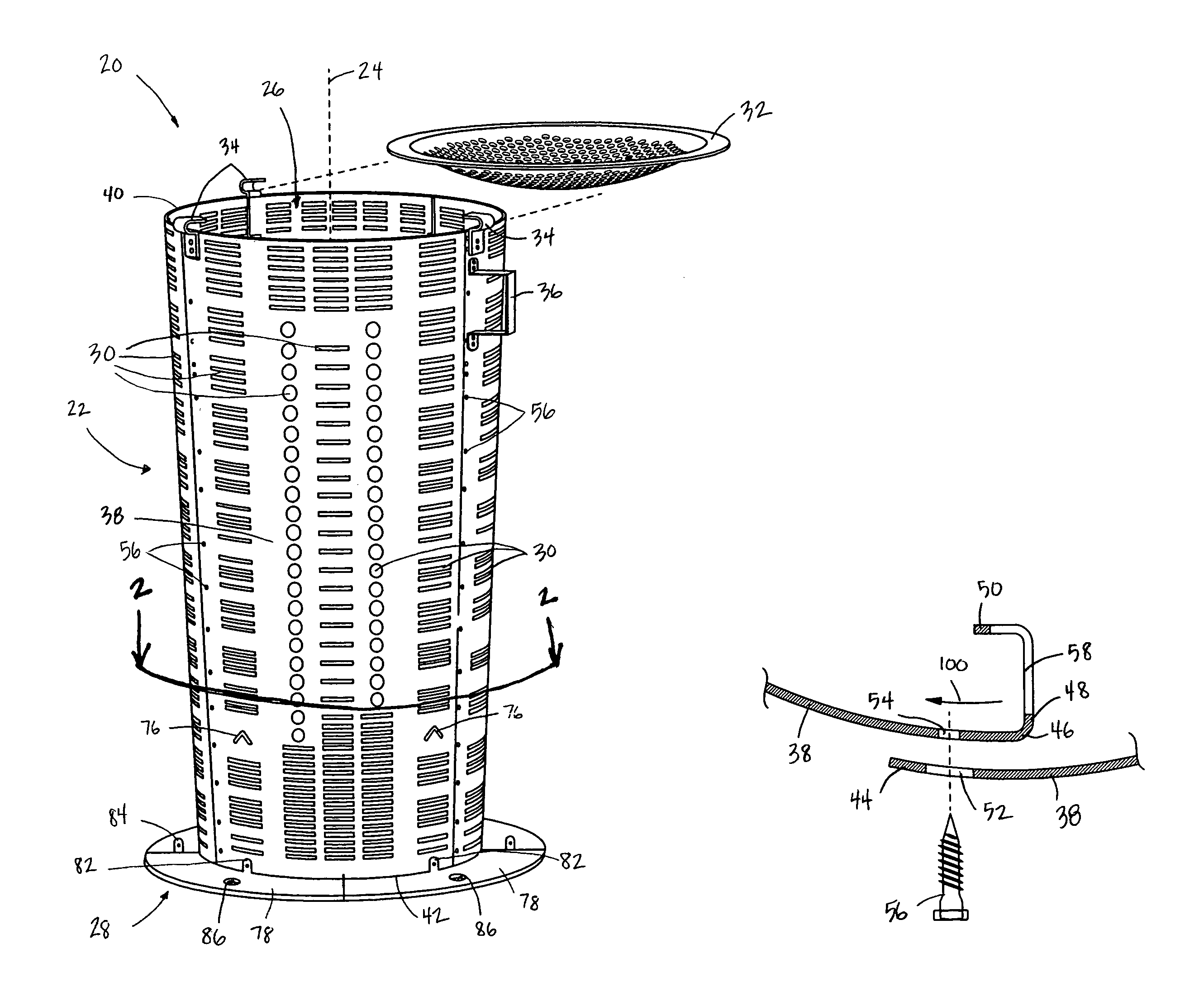 Burning container