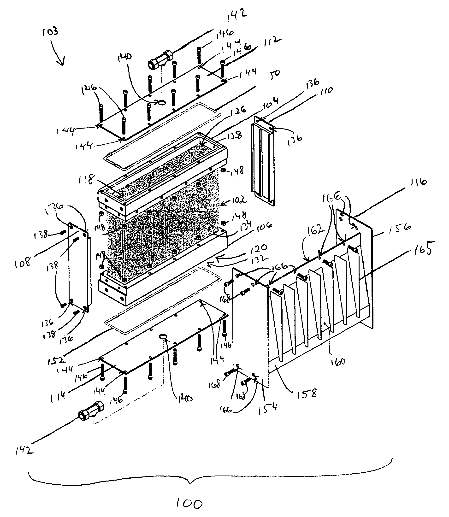 Membrane contactor apparatus including a module having hollow fiber membranes