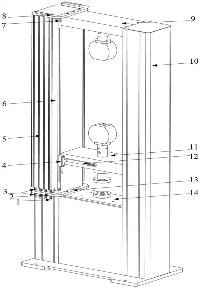 A device for eliminating the deformation interference of the testing machine frame