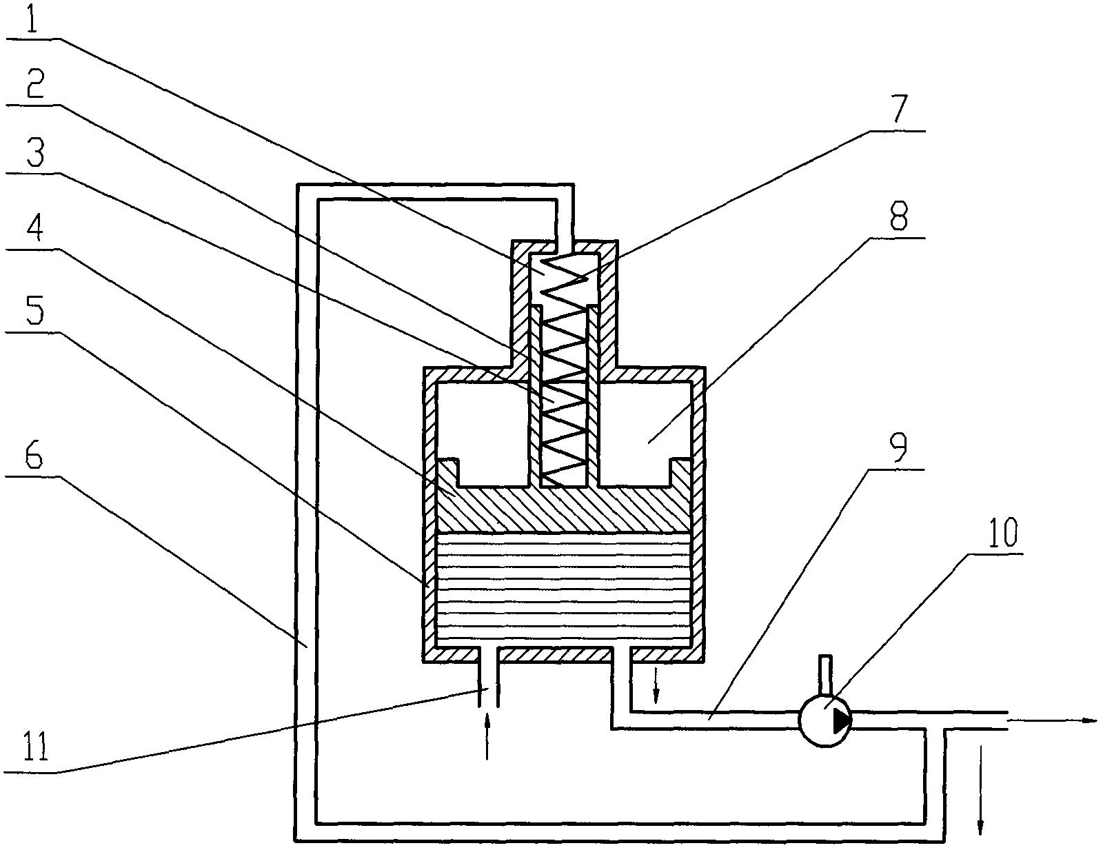 Hydraulic pressurizing oil tank