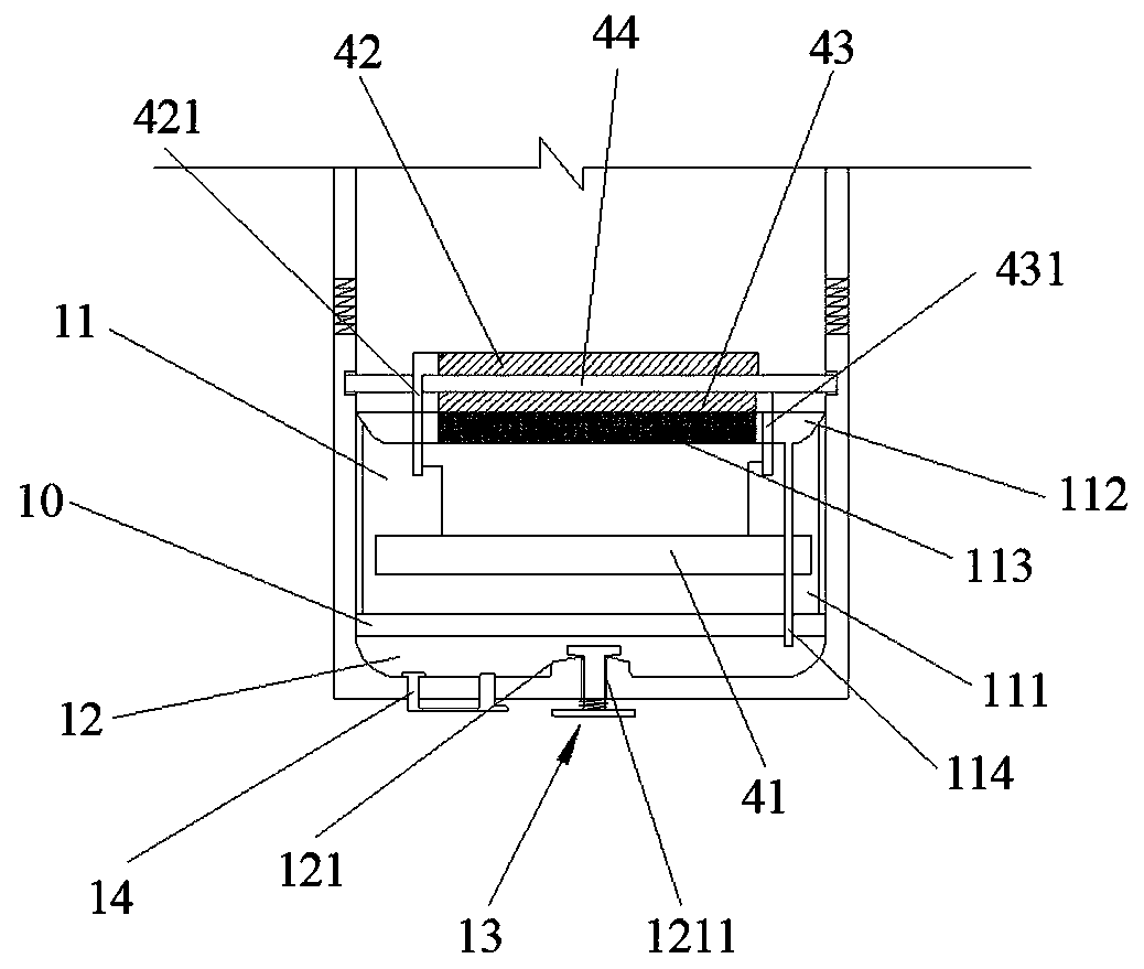 Base structure of electrolysis device for separation of hydrogen and oxygen and electrolysis device with the base