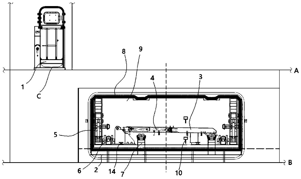 Broadside boarding platform device